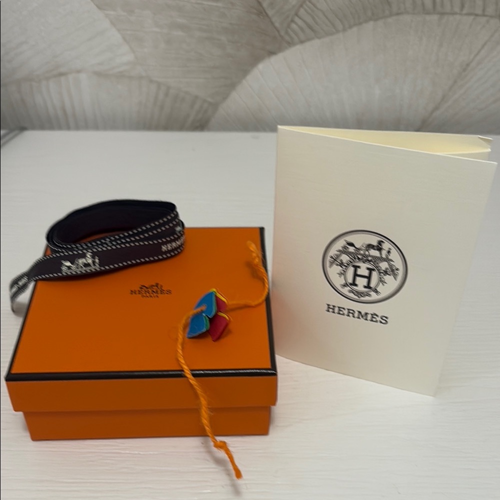 Hermès Orange Box with Ribbon and Card